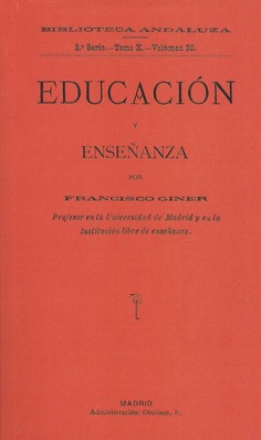 Educacion y enseñanza por Francisco Giner